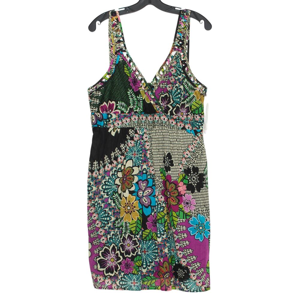 NWT Spense Dress Babydoll Y2K Boho Cottage Retro Festival Floral Black 14 Medium